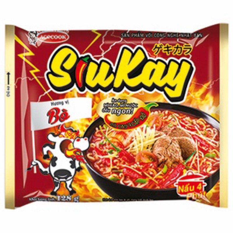 Thùng mì SIUKAY vị bò Acecook 24 gói 124g