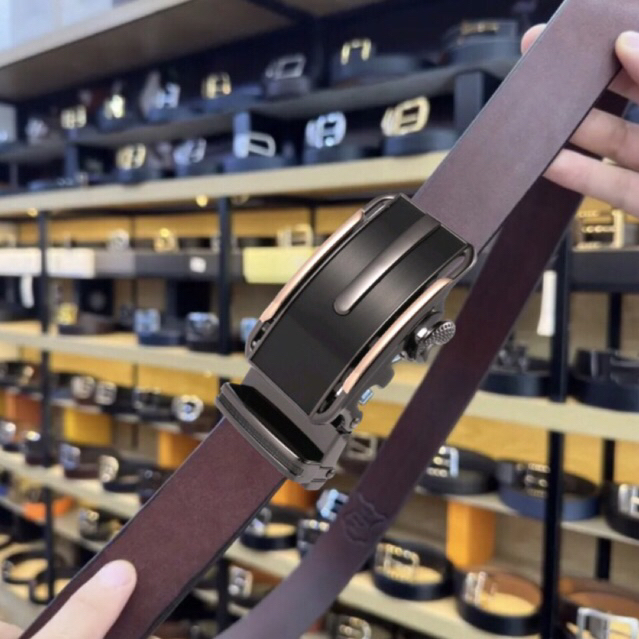 Thắt Lưng Nam Da Bò Vegtan Nhập Ý Nhiều mẫu mặt khóa Tự Động DTM Bản Rộng 3.5cm Hai Màu Đen Nâu Bảo Hành 5 Năm