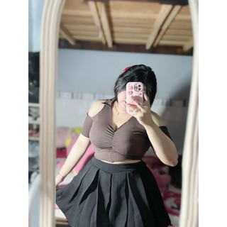 Áo thun cổ V khoét vai nữ bigsize - A43