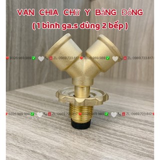 Y chia ga một bình ga dùng 2 bếp - chia gas chữ y bằng đồng thau