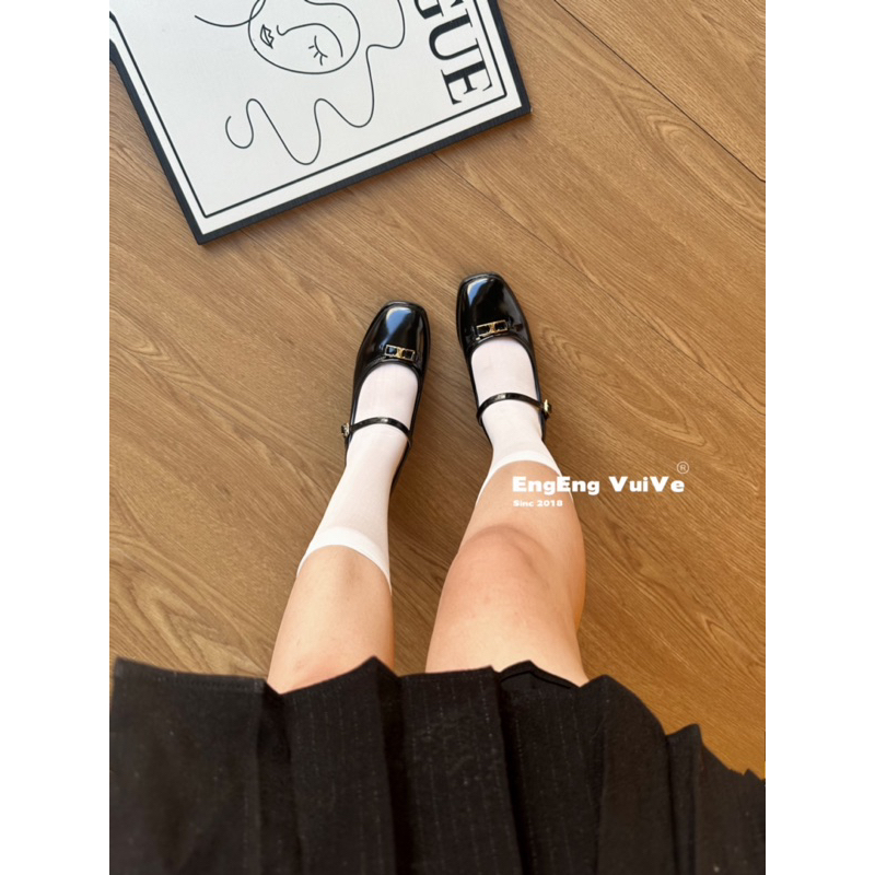 Giày Cao Gót Tiểu Thư Đính Charm ~ 4.5cm