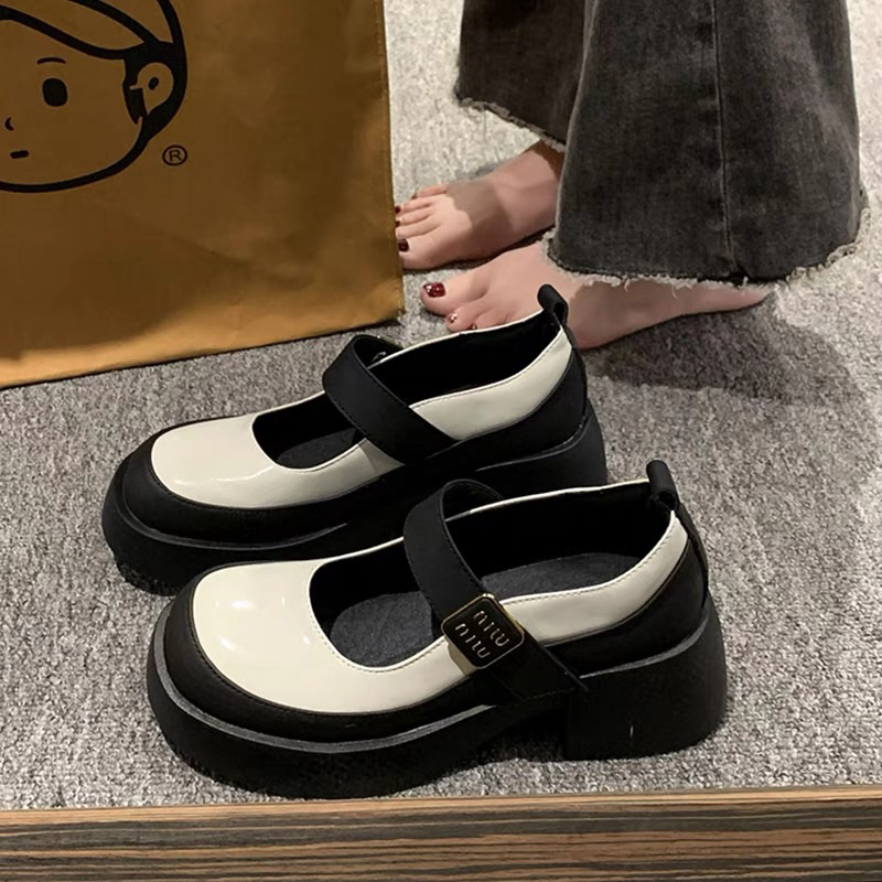 Giày búp bê nữ quai dán tag miu miu trẻ trung