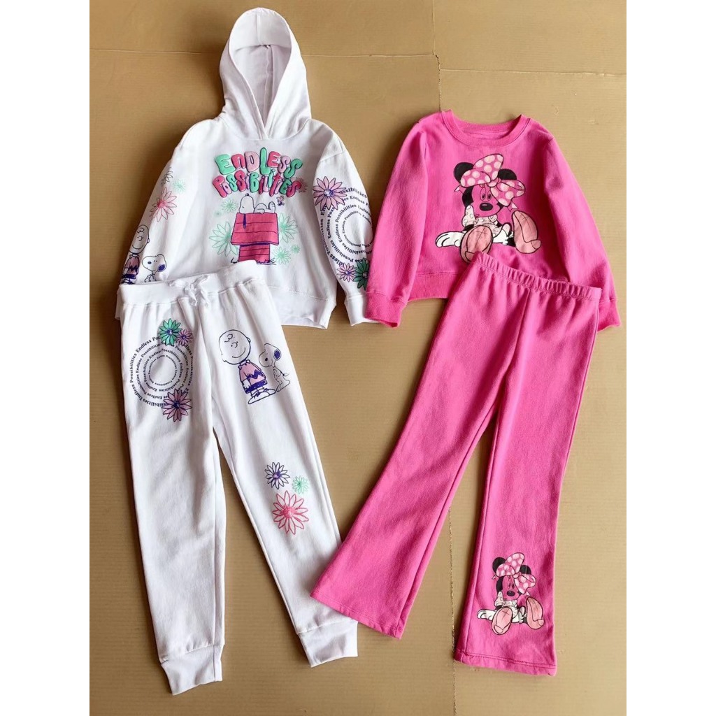 BD2373 Bộ nỉ hồng mickey ống loe disney dư xịn (không đổi trả)