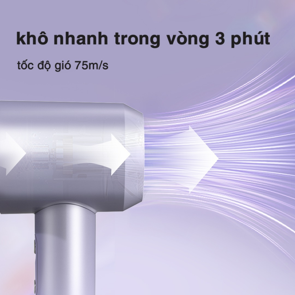Máy sấy tóc cao cấp Dibea Super Air T30 Pro/Plus 1600W ion âm cao , tuần hoàn nhiệt màn hình Led thông minh