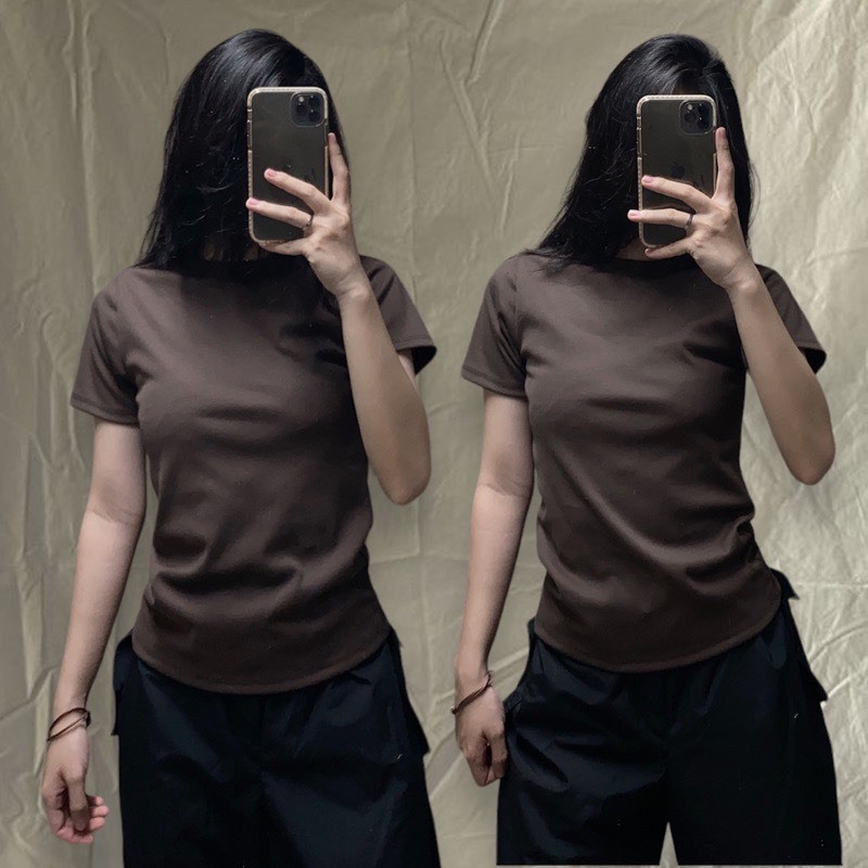 Áo Thun Nữ Baby Tee Tay Ngắn Cổ Tròn Ôm Body DÁNG DÀI