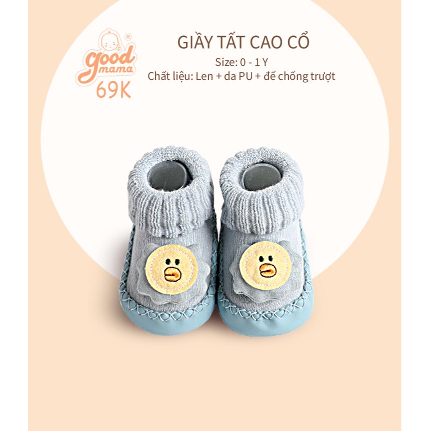 Giầy Tất cao Cổ Goodmama Dành Cho Các Bé 0-12M, Màu Sắc Đáng Yêu, Xinh Xắn