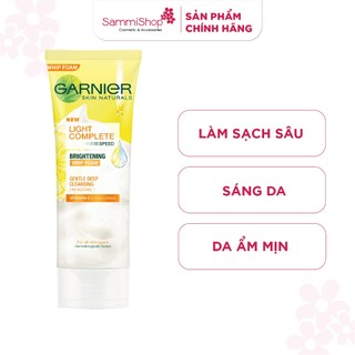 Garnier Sữa rửa mặt Skin Naturals Light Complete Speed Brightening Whip Foam 100ml