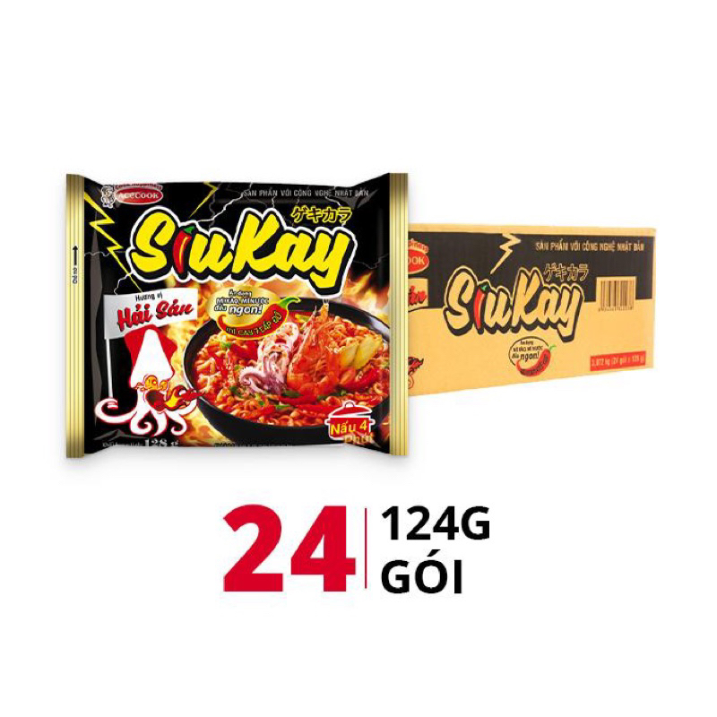 Thùng mì SIUKAY Hải sản Acecook 24 gói 124g