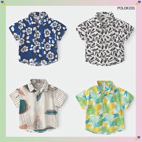 ÁO SƠ MI BÉ TRAI TRẺ EM POLOKIDS NHIỀU HỌA TIẾT  TỪ 2,3,4,5,6 TUỔI 100% COTTON THOÁNG MÁT. MỀM MỊN