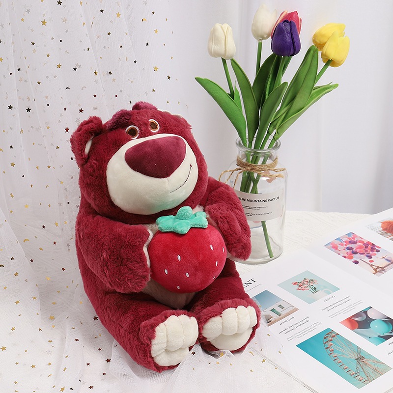 Gấu Bông Gấu Dâu Lotso Ôm Trái Dâu Cute hàng Quảng Châu cao cấp, Xưởng thú nhồi bông Tiến Đạt