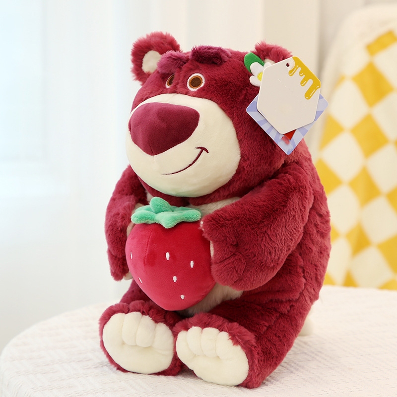 Gấu Bông Gấu Dâu Lotso Ôm Trái Dâu Cute hàng Quảng Châu cao cấp, Xưởng thú nhồi bông Tiến Đạt