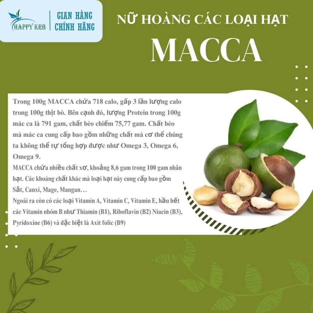 Hạt MACCA CAO CẤP HAPPY KRB 500Gr