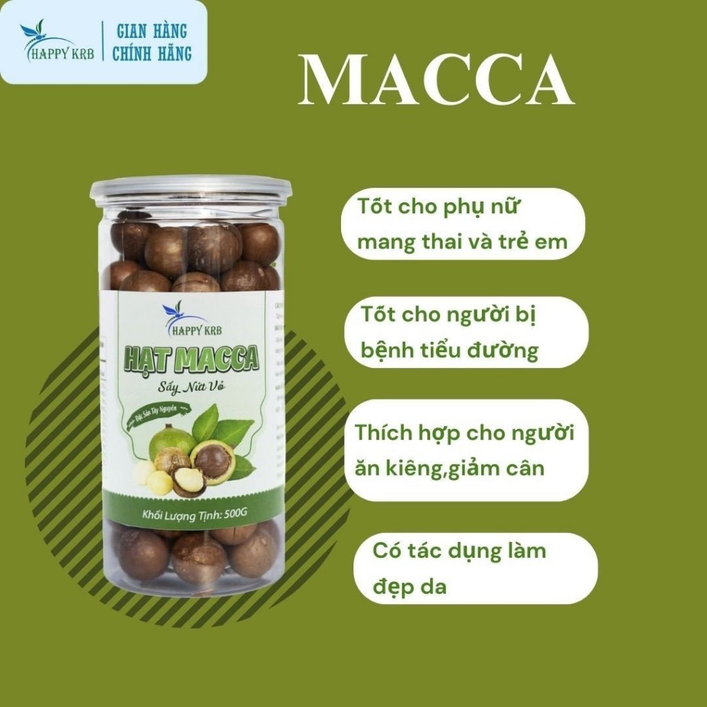 Hạt MACCA CAO CẤP HAPPY KRB 500Gr