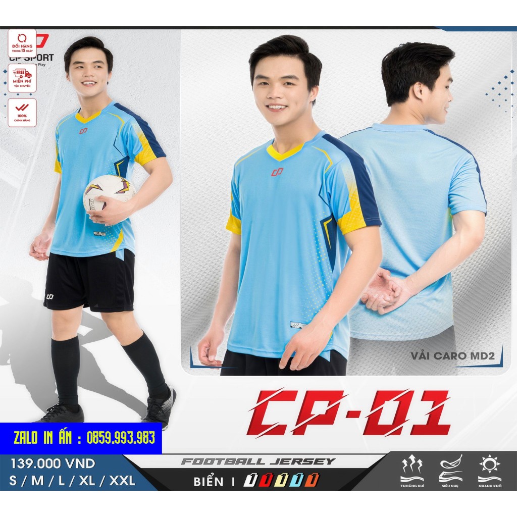 Bộ Quần Áo Bóng Đá CP01 Chất Vải Thấm Hút Siêu Thoải Mái, Thoáng Mát Siêu Đẹp CP01