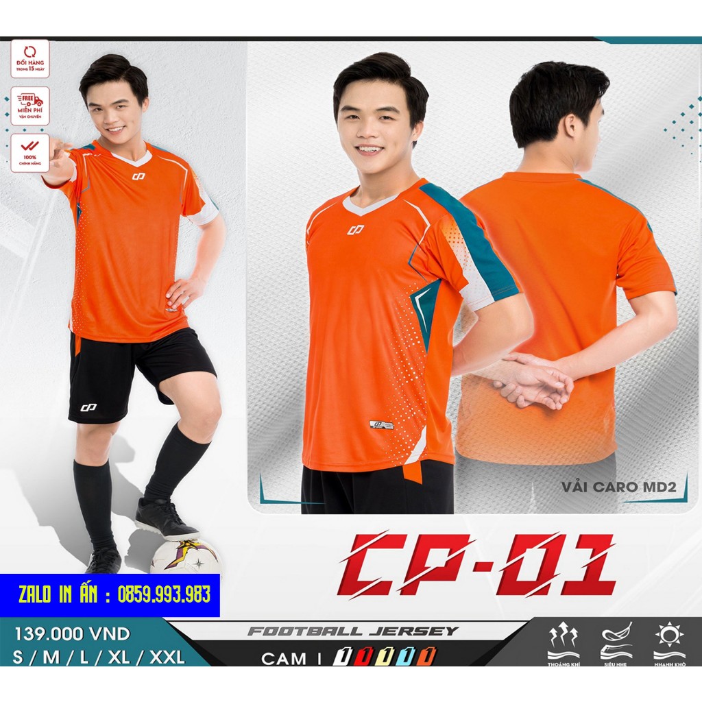 Bộ Quần Áo Bóng Đá CP01 Chất Vải Thấm Hút Siêu Thoải Mái, Thoáng Mát Siêu Đẹp CP01