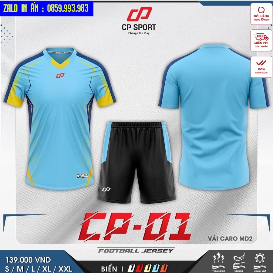 Bộ Quần Áo Bóng Đá CP01 Chất Vải Thấm Hút Siêu Thoải Mái, Thoáng Mát Siêu Đẹp CP01