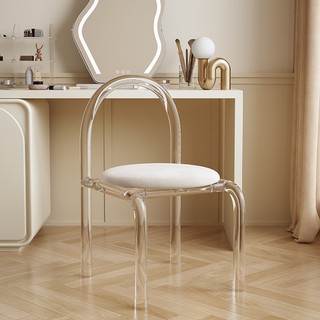 Ghế tựa lưng acrylic trong suốt cao cấp, Crystal Chair-Ghế trong Decor phong cách Hàn Quốc