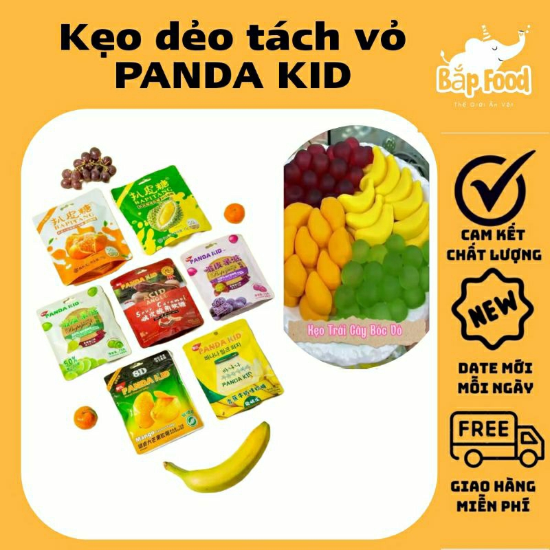 Kẹo dẻo trái cây lột vỏ, bóc vỏ PandaKid | Bắp Food