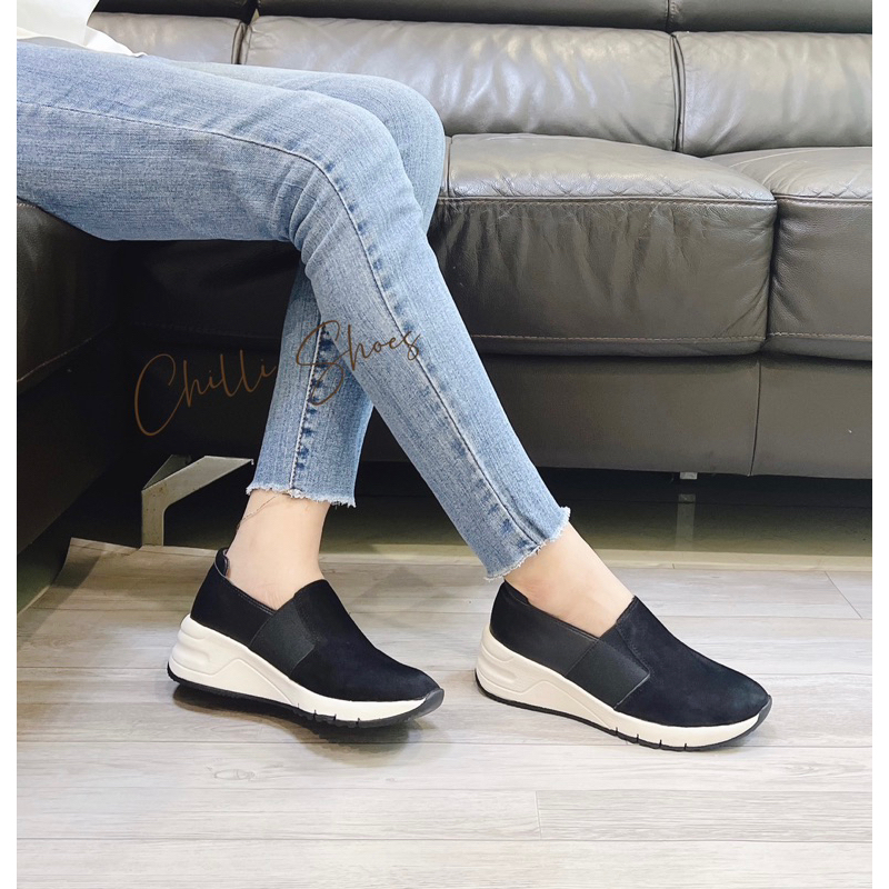 Slip on da thật phối da lộn siêu nhẹ - 1034