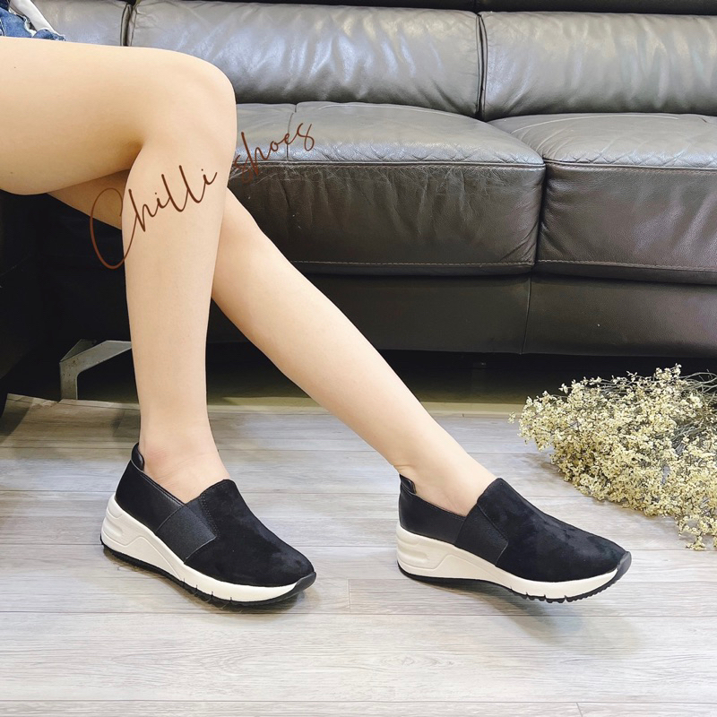Slip on da thật phối da lộn siêu nhẹ - 1034