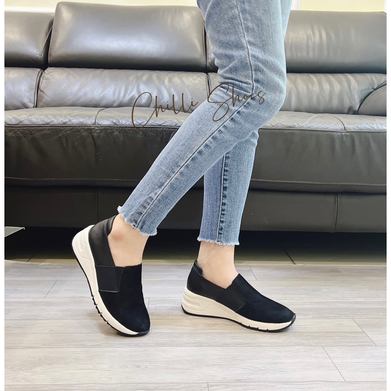 Slip on da thật phối da lộn siêu nhẹ - 1034