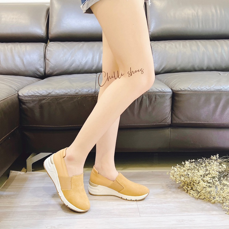 Slip on da thật phối da lộn siêu nhẹ - 1034