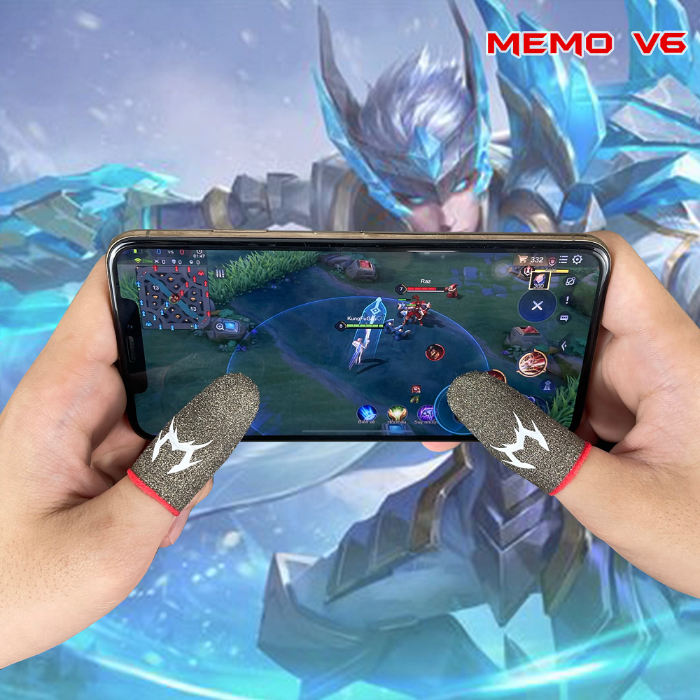 Găng tay chơi game MEMO Ver 6 chống mồi hôi bao tay cảm ứng 2 ngón chơi Liên Quân mobile FF PUBG trên điện thoại