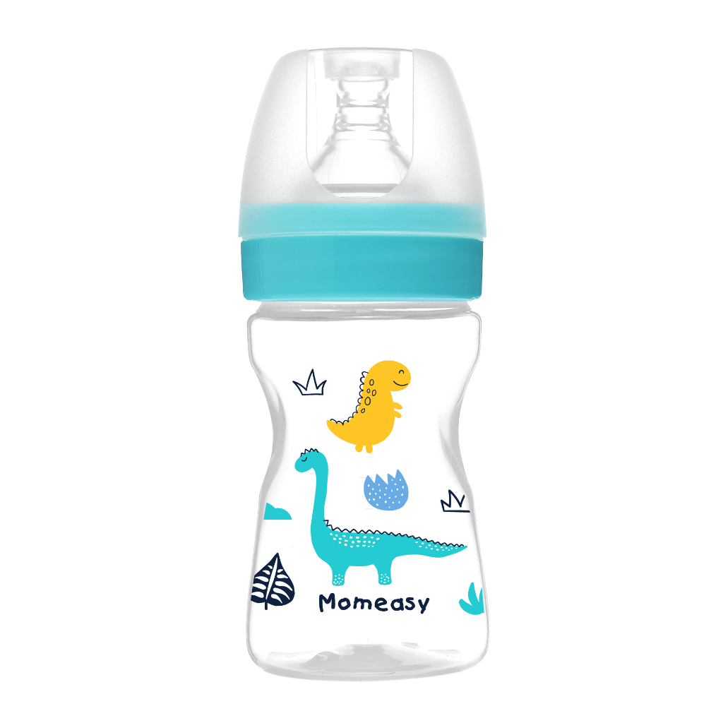 Bình Sữa Momeasy 150ML Cổ Rộng Họa Tiết Dễ Thương Cho Bé