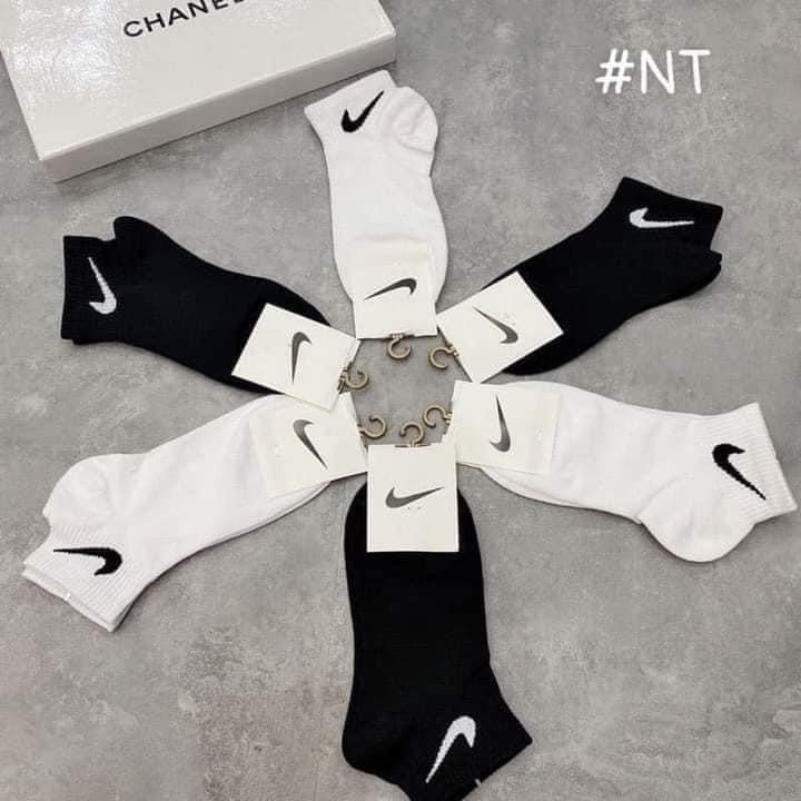 Tất Vớ Nike Trắng Thể Thao Cổ Ngắn Cổ Trung Cổ Cao Nam Nữ Vải Dệt Kim
