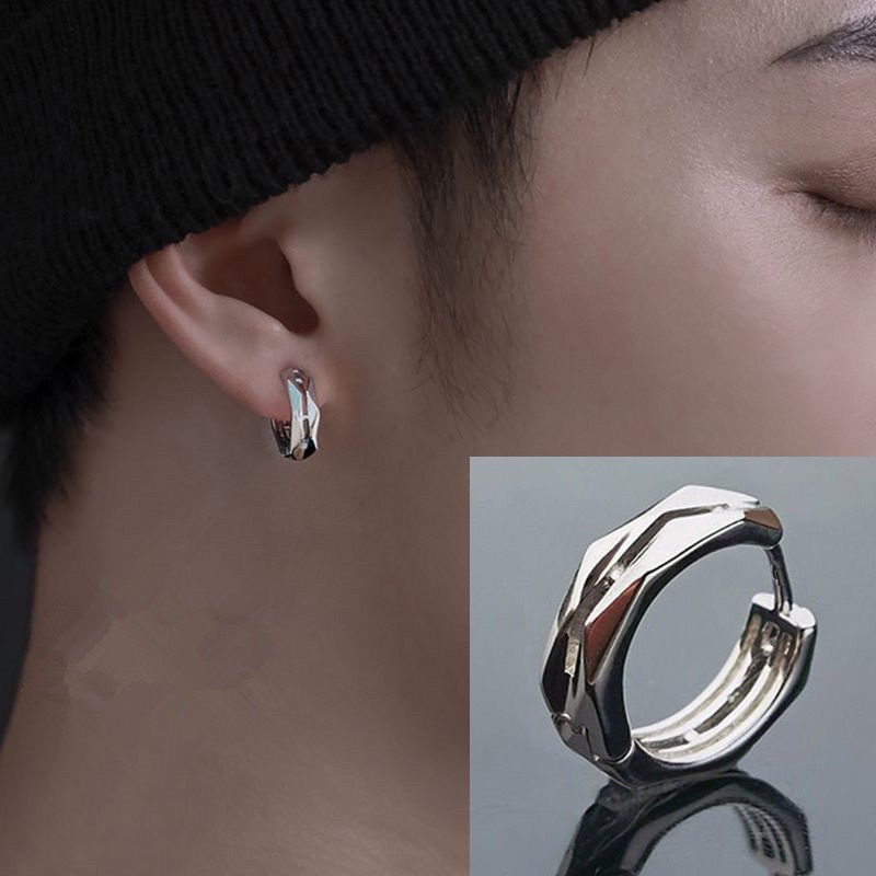 Khuyên tai bông tai vòng xoắn bạc S925 nam nữ không gỉ, không kích ứng tai an toàn phong cách thời trang Hàn Quốc