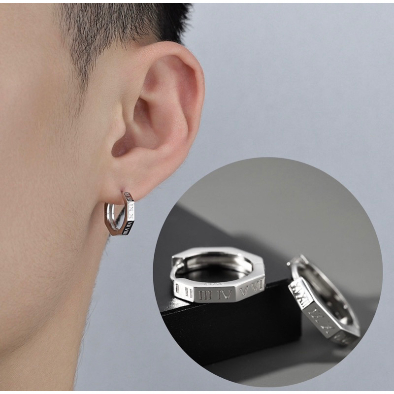 Khuyên tai bông tai vòng xoắn bạc S925 nam nữ không gỉ, không kích ứng tai an toàn phong cách thời trang Hàn Quốc