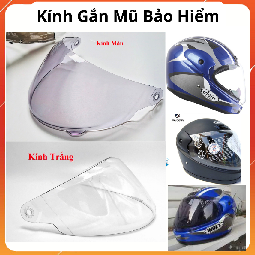 Kính mũ bảo hiểm fullface dùng cho hãng sunda, index, asia,gro,hjc....thay thế nón bảo hiểm hàm