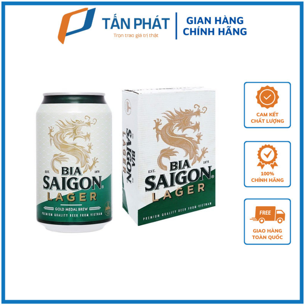 Thùng 24 Lon Bia Sài Gòn Lager 330ml