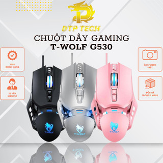 Chuột máy tính có dây chuột gaming led rgb t-wolf g530 chuột laptop pc mouse chơi game