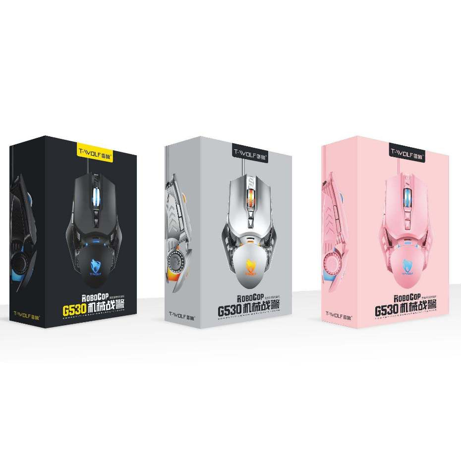 Chuột Máy Tính Có Dây Chuột Gaming LED RGB T-WOLF G530 Chuột Laptop PC Mouse Chơi Game