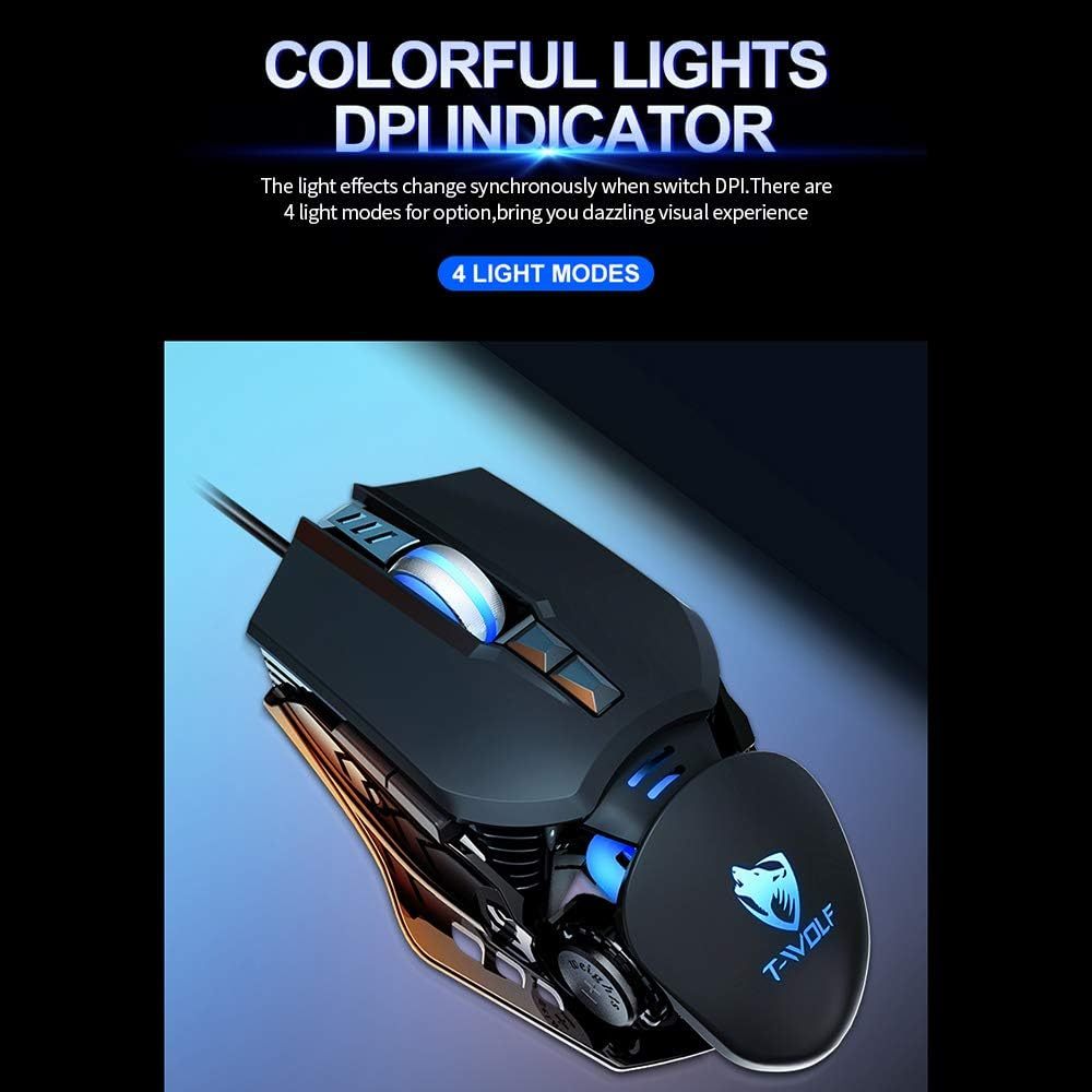Chuột Máy Tính Có Dây Chuột Gaming LED RGB T-WOLF G530 Chuột Laptop PC Mouse Chơi Game