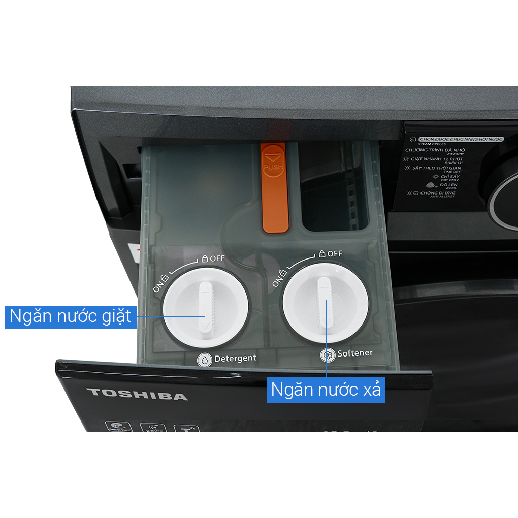 Máy giặt sấy Toshiba Inverter giặt 12.5 kg - sấy 8 kg TWD-BM135GF4V
