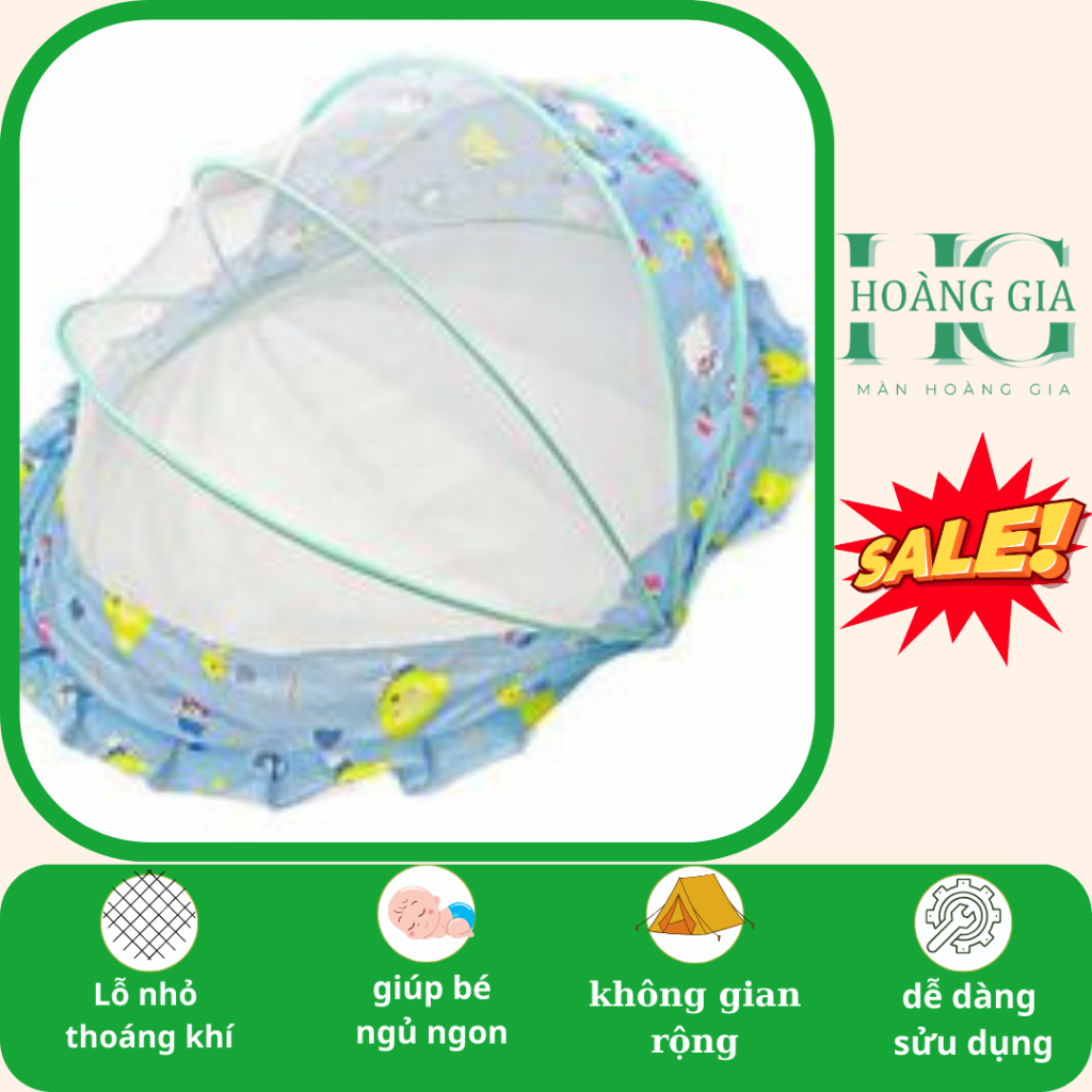 Màn Chụp Trẻ Em Gấp Gọn, Viền Che Ánh Sáng, An Toàn Cho bé Hoàng Gia