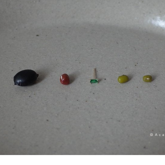 Bông Tai Khuyên Tai Đá Xanh Lục Bảo Size Mini Phong Cách Hàn Quốc Đơn Giản Thanh Lịch