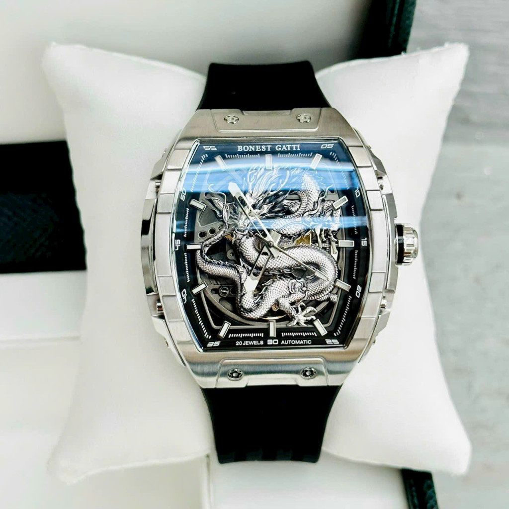 Đồng Hồ Nam Automatic Bonest Gatti BG5606 DRAGON - Dây Silicone, Size 45mm