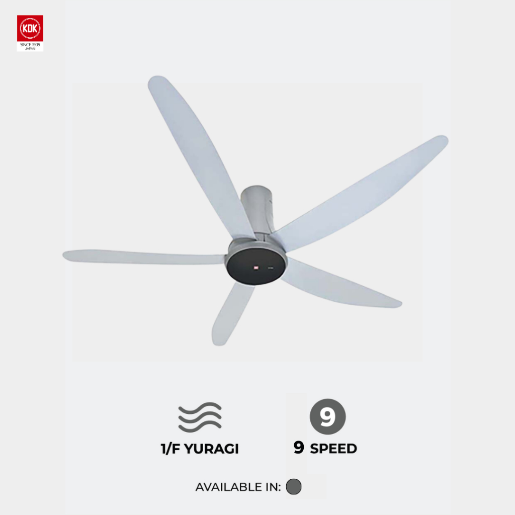 Quạt trần KDK T60DW 5 cánh hiện đại, điều khiển từ xa, điều hòa không khí, chức năng gió tự nhiên