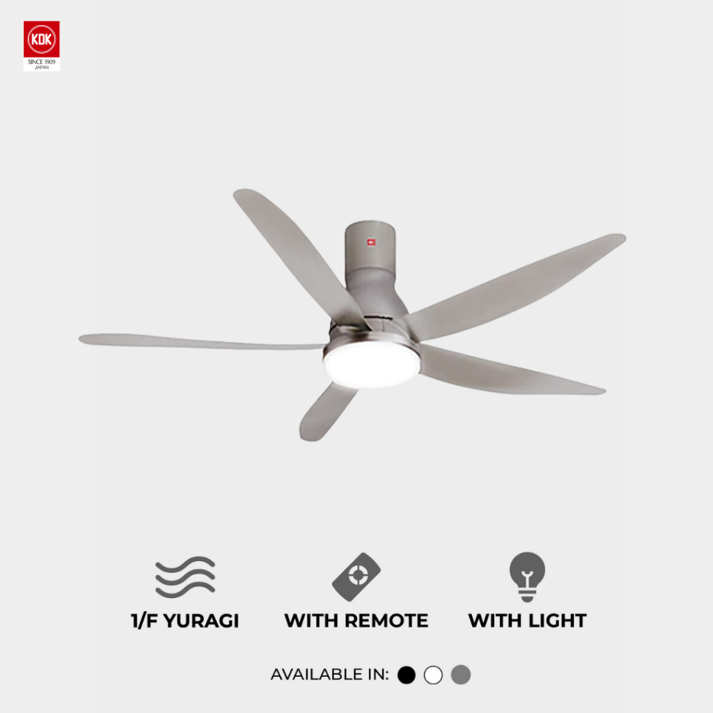 Quạt trần đèn LED KDK U60FW sang trọng động cơ DC tiết kiệm điện, gió tự nhiên 1/f Yugari, 3 cường độ ánh sáng