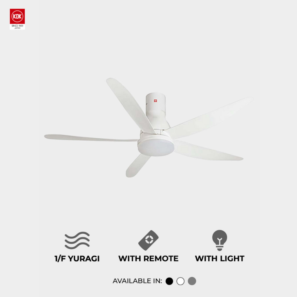 Quạt trần đèn LED KDK U60FW sang trọng động cơ DC tiết kiệm điện, gió tự nhiên 1/f Yugari, 3 cường độ ánh sáng