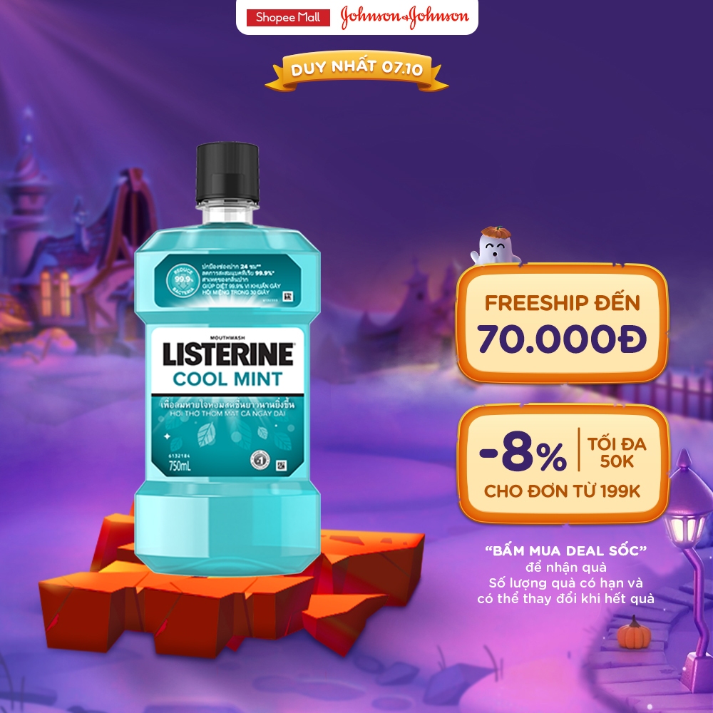 Nước Súc Miệng Giữ Hơi Thở Thơm Mát Listerine Cool mint - Dung tích 750ml