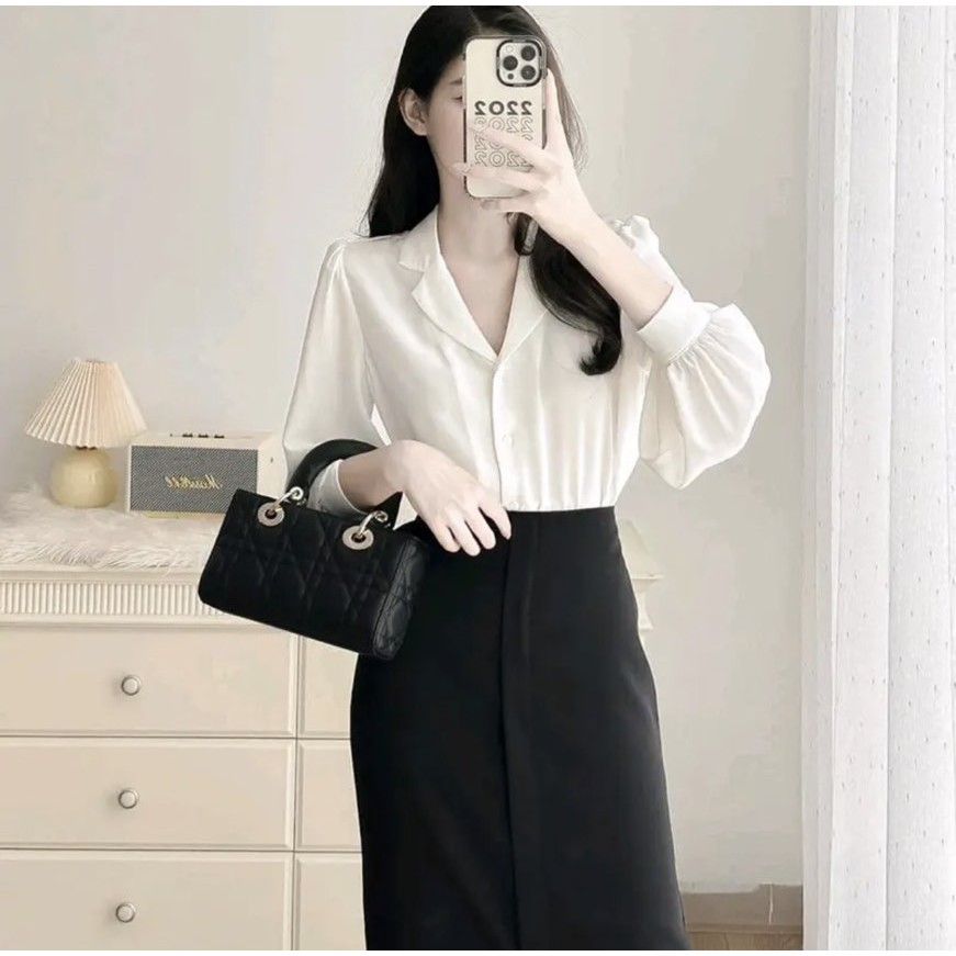 Chân Váy Dáng Suông Dài 90cm Sẻ Trước Kèm Đai_Có Lót Váy, Chất Vải Vitex, Chân Váy Công Sở Che Khuyết Điểm_CV57