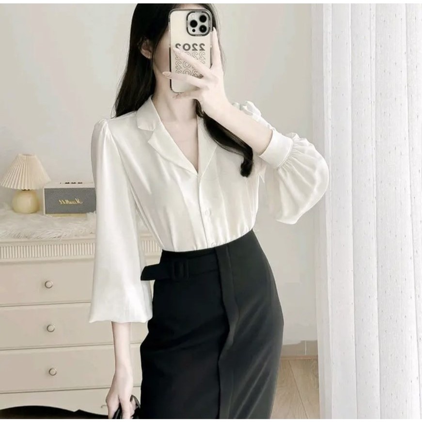 Chân Váy Dáng Suông Dài 90cm Sẻ Trước Kèm Đai_Có Lót Váy, Chất Vải Vitex, Chân Váy Công Sở Che Khuyết Điểm_CV57