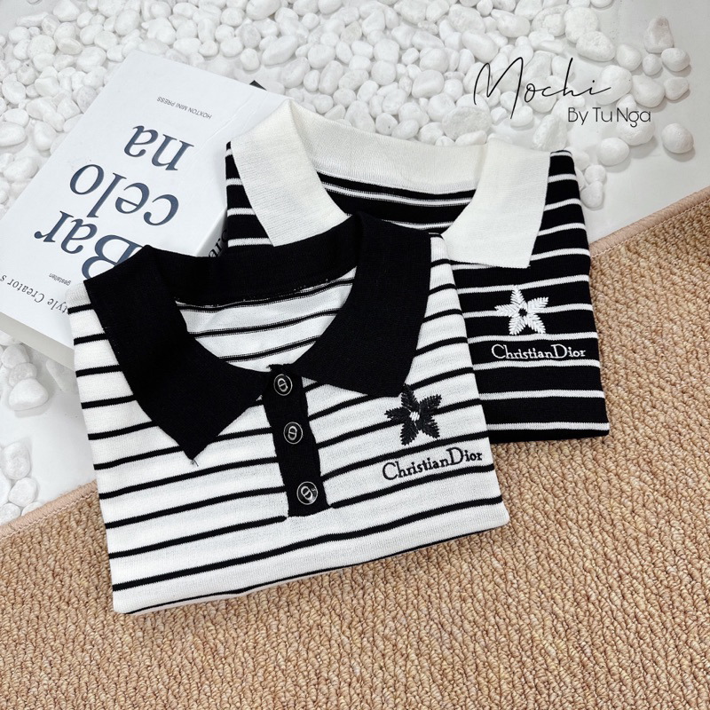 ÁO LEN MONGTOGHI DIO CỔ BẺ THÊU SAO HÀNG QC MS12221