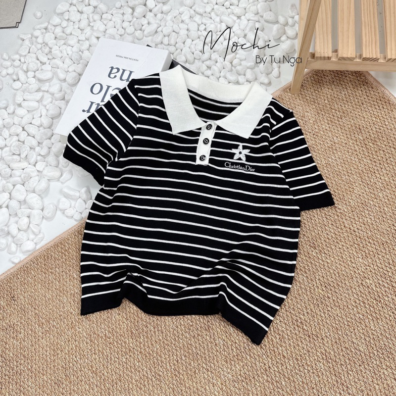 ÁO LEN MONGTOGHI DIO CỔ BẺ THÊU SAO HÀNG QC MS12221