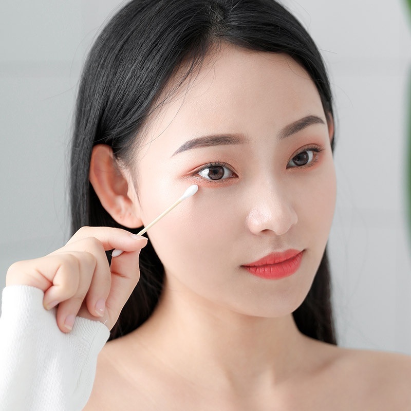 Tăm bông ngoáy tai mềm mại 500 que thân gỗ tre thân thiện với môi trường