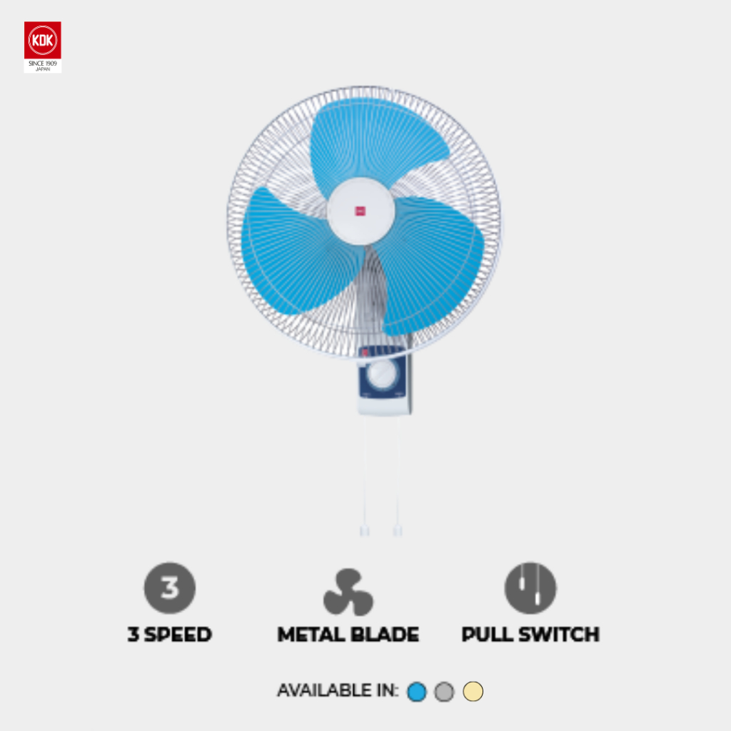 Quạt treo tường M40C với độ phủ gió xa hơn 10m, có 3 màu sắc để lựa chọn